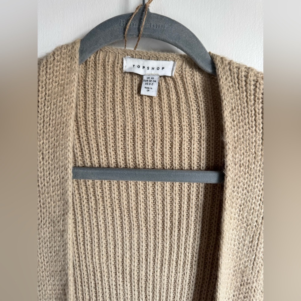 Topshop Tan Long Cardigan Sweater - Picture 5 of 5